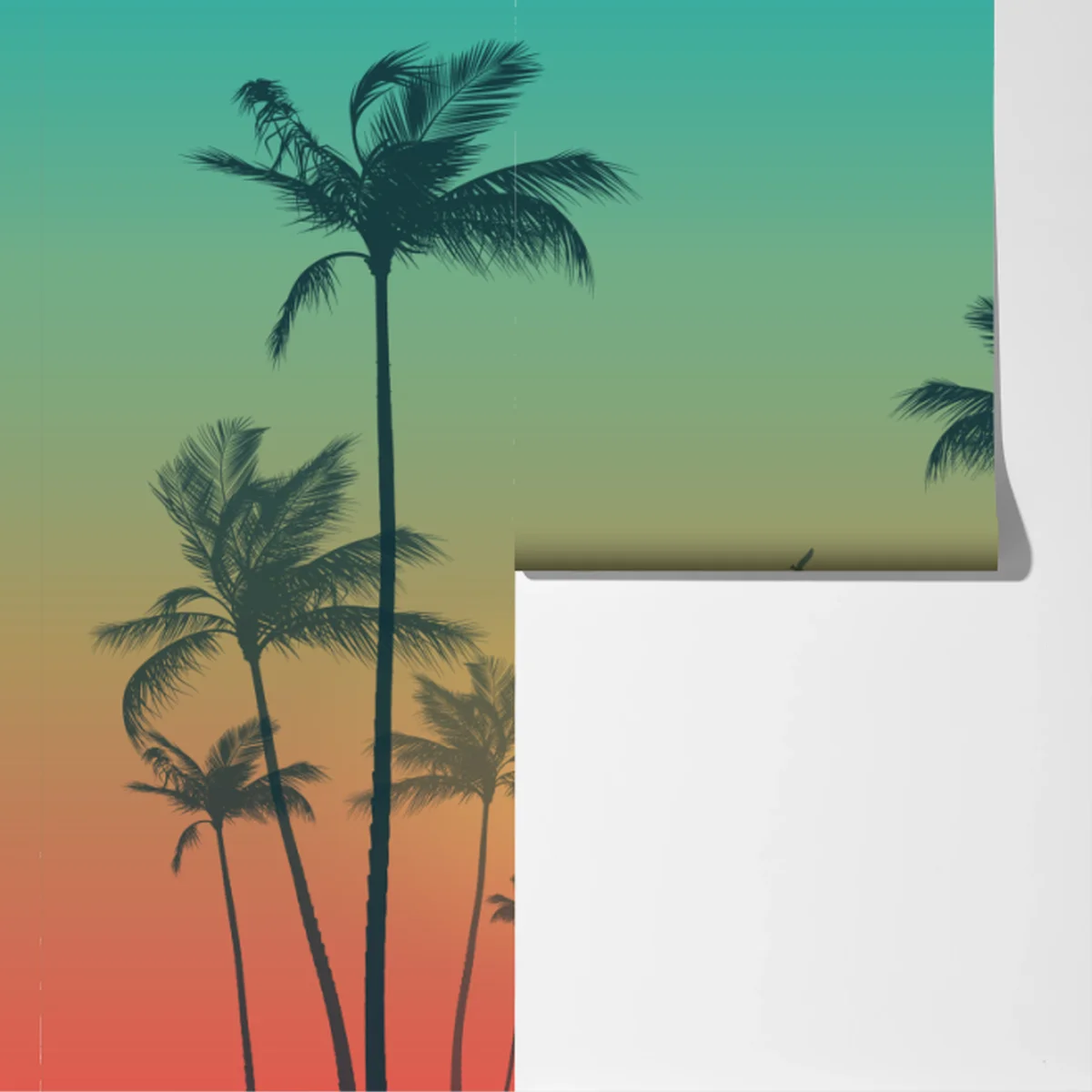 Fototapete tropischer sonnenuntergang mit palmensilhouetten Fototapete tropischer sonnenuntergang mit palmensilhouetten