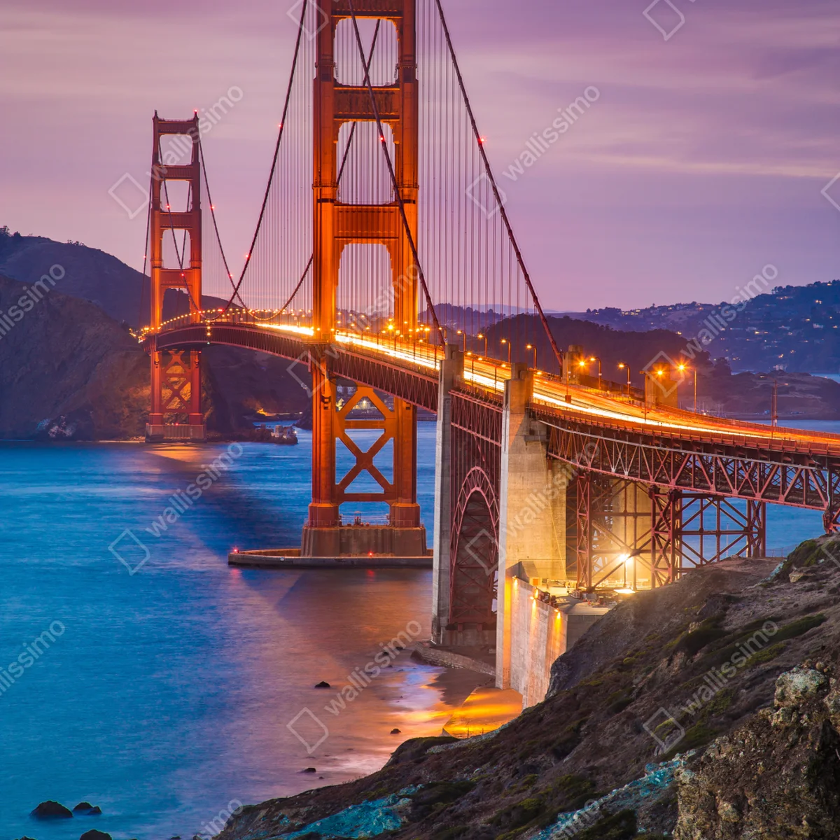 Schrankaufkleber golden gate bridge bei dämmerung, San Francisco Schrankaufkleber golden gate bridge bei dämmerung, San Francisco