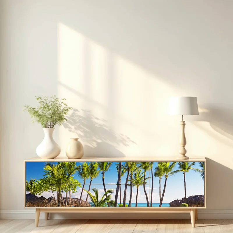 Repositionierbarer Aufkleber tropisches strandparadies in Punta Cana