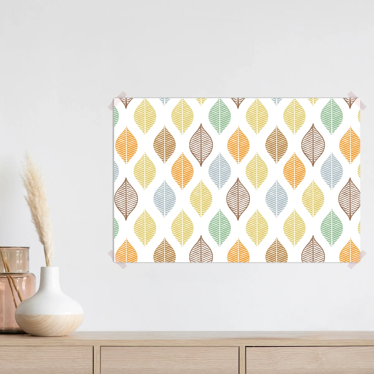Poster pastelliges blättermuster für die wand Poster pastelliges blättermuster für die wand