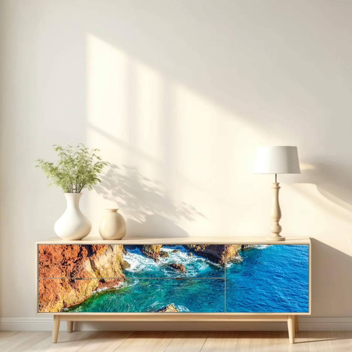 Repositionierbarer Aufkleber dramatische klippen und türkisfarbenes meer bei Punto Teno, Teneriffa Repositionierbarer Aufkleber dramatische klippen und türkisfarbenes meer bei Punto Teno, Teneriffa