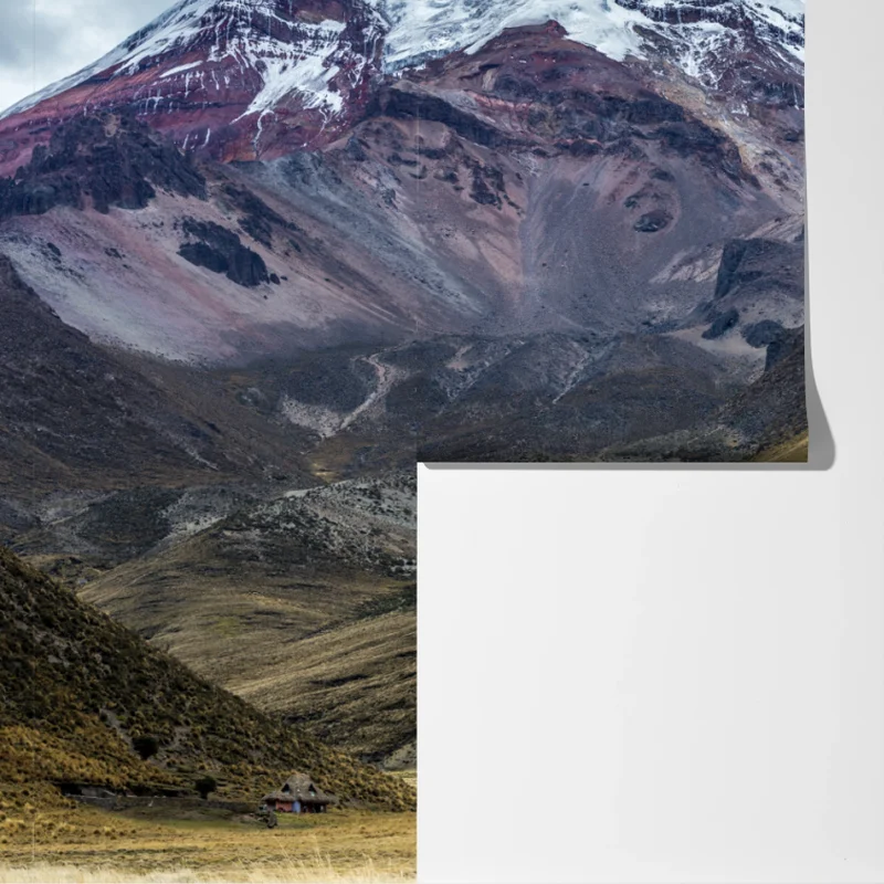 Fototapeta majestatyczna zaśnieżona dolina górska Fototapeta majestatyczna zaśnieżona dolina górska