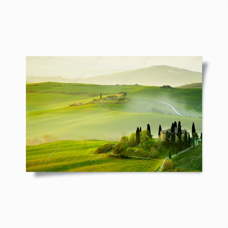 Poster hügel der Toskana im dämmerlicht • Poster bei Wallnifity® Poster hügel der Toskana im dämmerlicht • Poster bei Wallnifity®