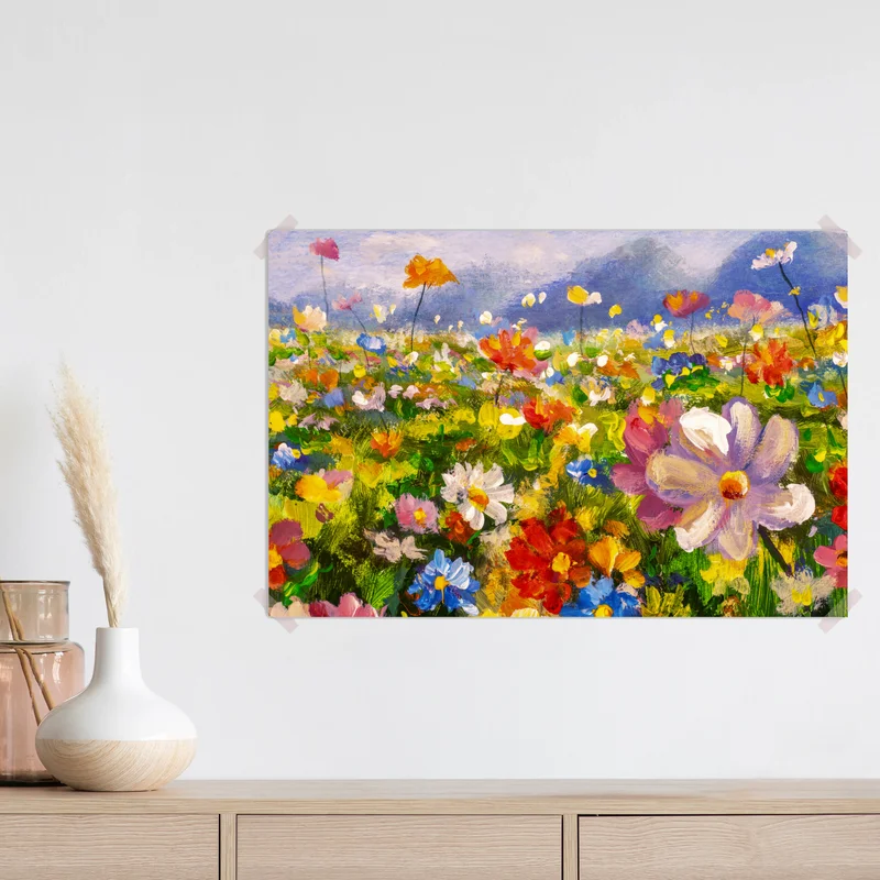 Poster lebhafte wildblumenwiese • Poster bei Wallnifity® Poster lebhafte wildblumenwiese • Poster bei Wallnifity®