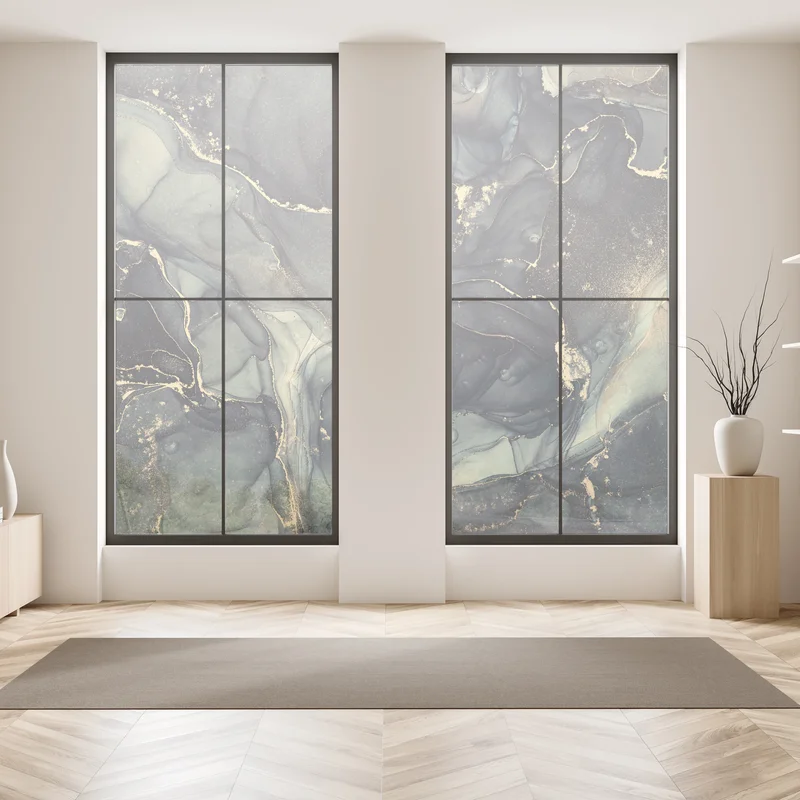 Fensteraufkleber luxuriöse abstrakte alkoholtinten-kunst mit goldenen adern