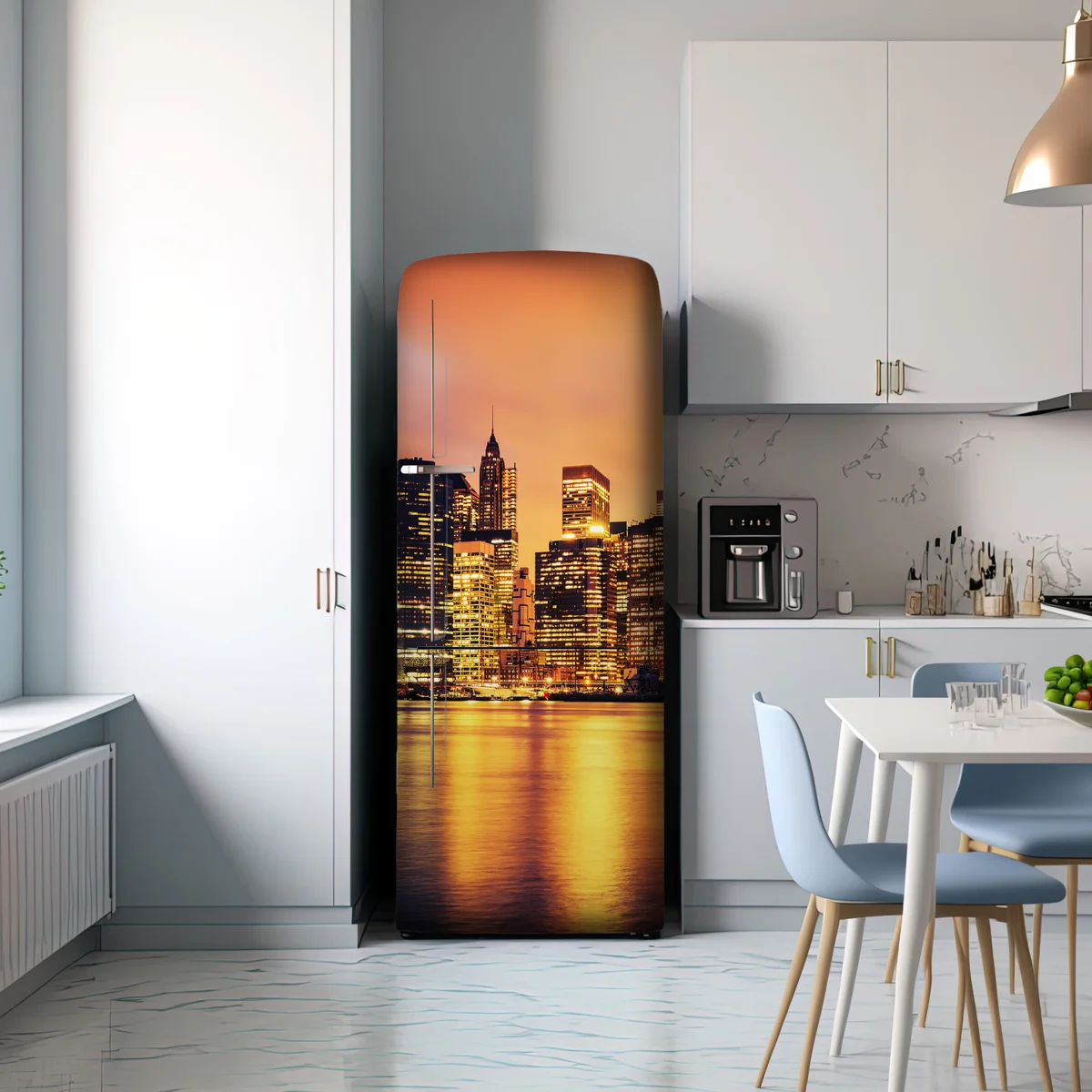 Kühlschrankaufkleber New York skyline bei sonnenuntergang Kühlschrankaufkleber New York skyline bei sonnenuntergang