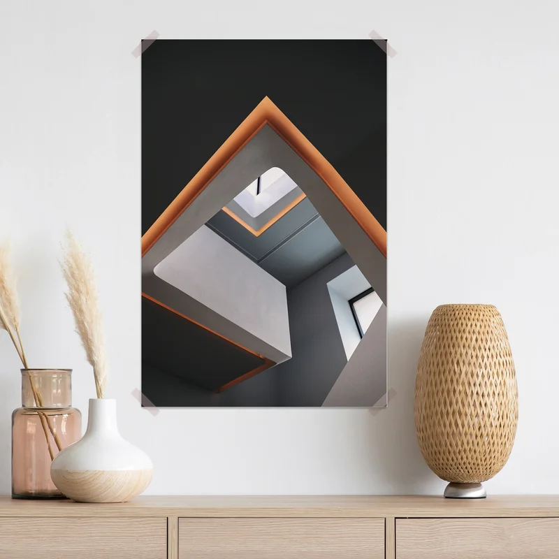 Poster minimalistisches geometrisches interieur mit oberlicht Poster minimalistisches geometrisches interieur mit oberlicht