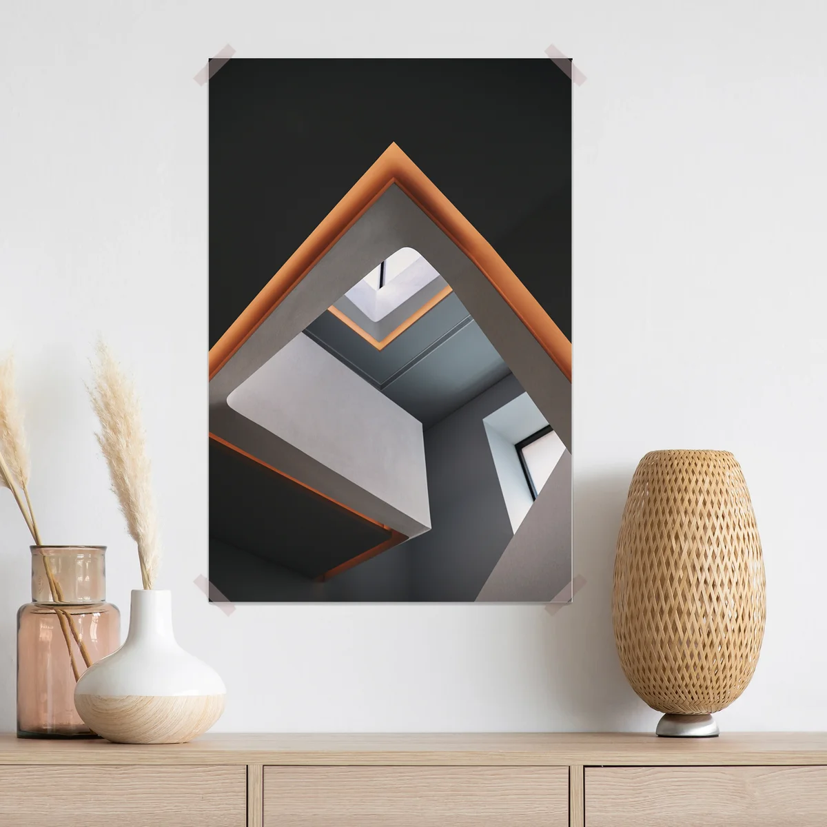 Poster minimalistisches geometrisches interieur mit oberlicht Poster minimalistisches geometrisches interieur mit oberlicht