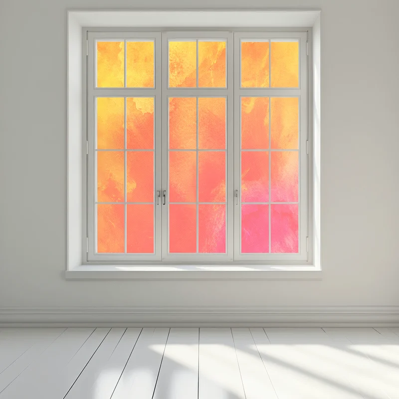 Fensteraufkleber lebendiger oranger abstrakter verlauf