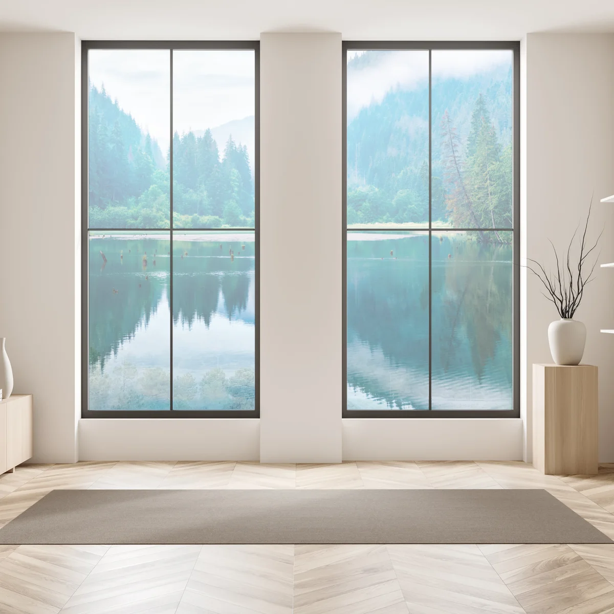 Fensteraufkleber nebliger morgen am see Lacu Rosu, Rumänien Fensteraufkleber nebliger morgen am see Lacu Rosu, Rumänien