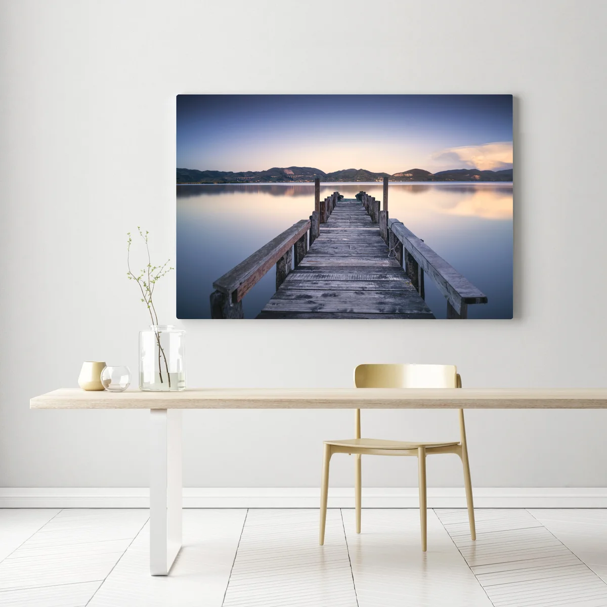 Leinwandbild hölzerner steg bei Versilia Massaciuccoli, Toskana Leinwandbild hölzerner steg bei Versilia Massaciuccoli, Toskana