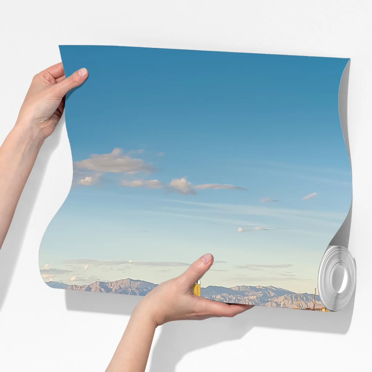 Fototapeta słoneczna panorama Las Vegas z tańczącymi fontannami i wieżą Eiffla Fototapeta słoneczna panorama Las Vegas z tańczącymi fontannami i wieżą Eiffla