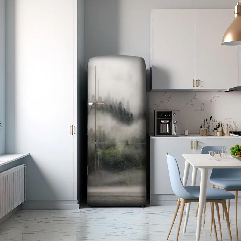 Kühlschrankaufkleber nebliger küstenwald, British Columbia