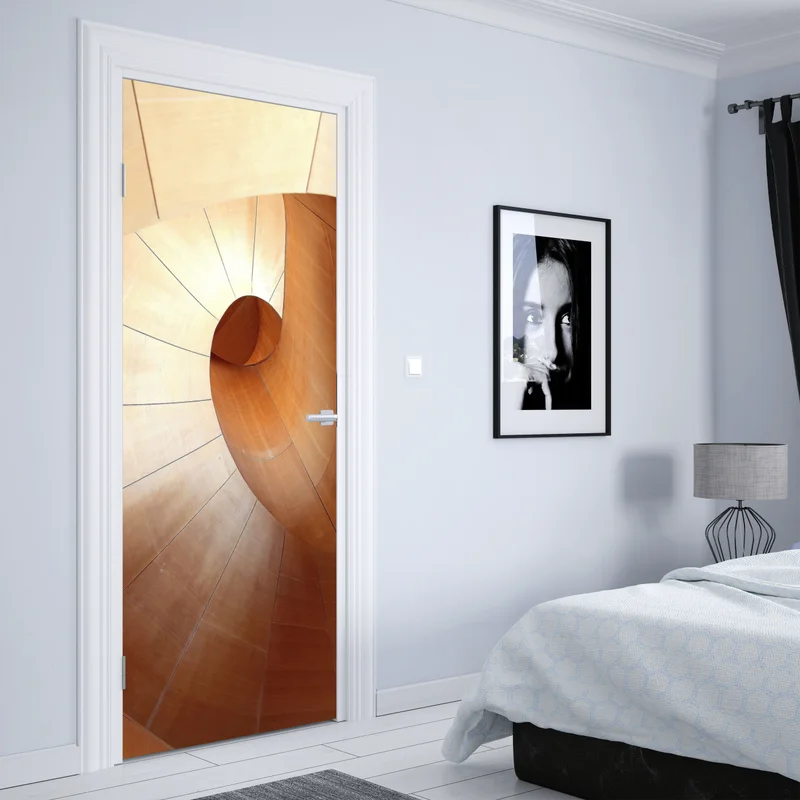 Türaufkleber warme holzspirale Türaufkleber warme holzspirale