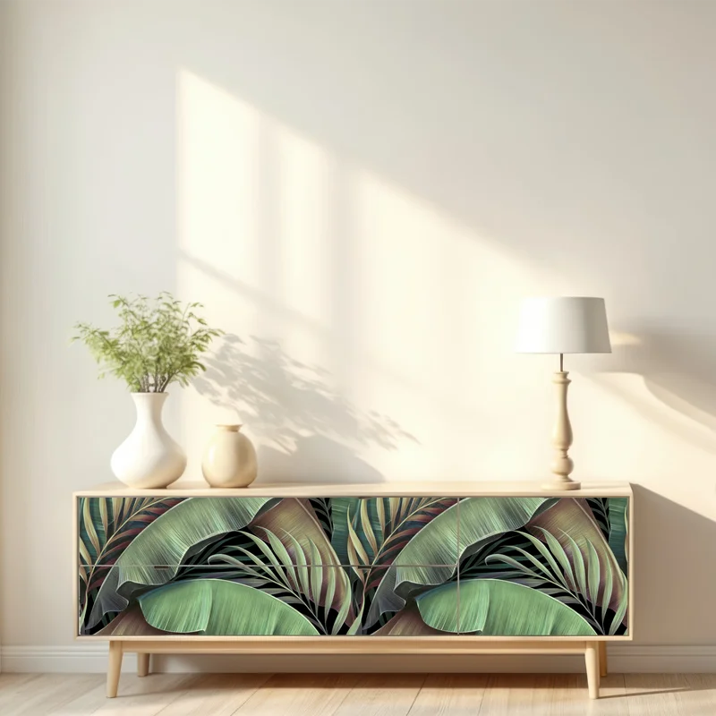 Repositionierbarer Aufkleber tropisches blättermuster