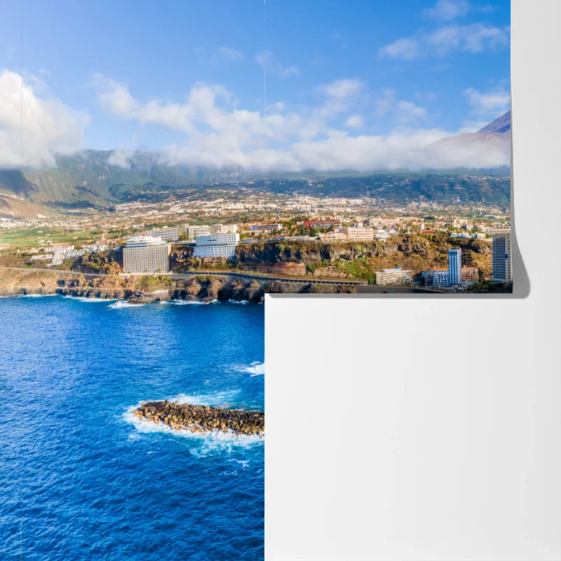 Fototapete luftpanorama der küste von Teneriffa mit dem Mount Teide Fototapete luftpanorama der küste von Teneriffa mit dem Mount Teide