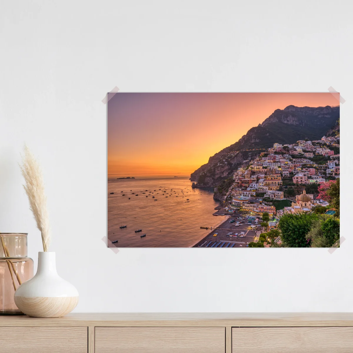 Poster sonnenuntergang über Positano, Amalfiküste Poster sonnenuntergang über Positano, Amalfiküste