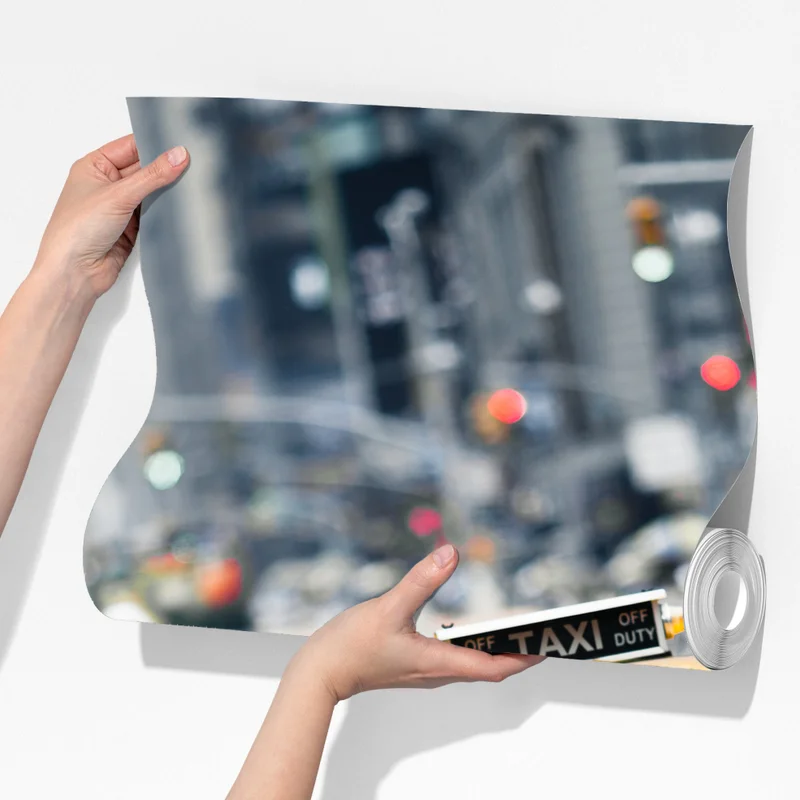 Fototapete gelbe taxis in einer belebten straße von New York Fototapete gelbe taxis in einer belebten straße von New York