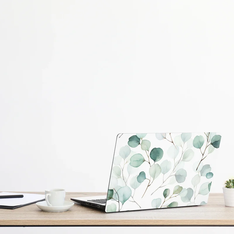 Laptop-Aufkleber zarter eukalyptus-aquarell blättermuster