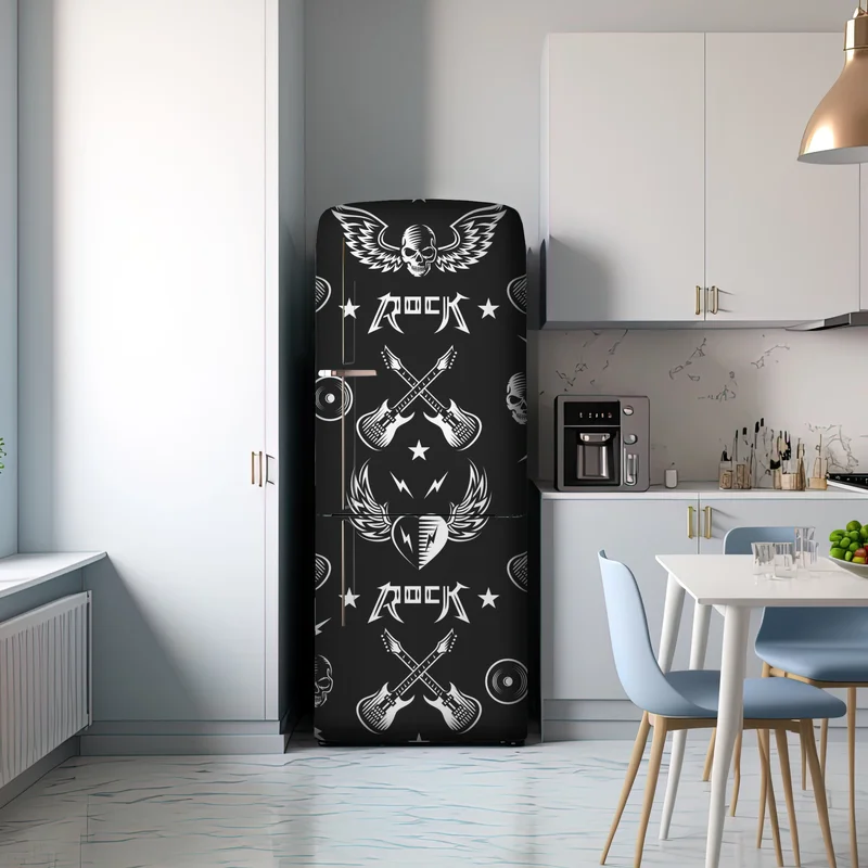 Kühlschrankaufkleber nahtloses muster mit rock-symbolen