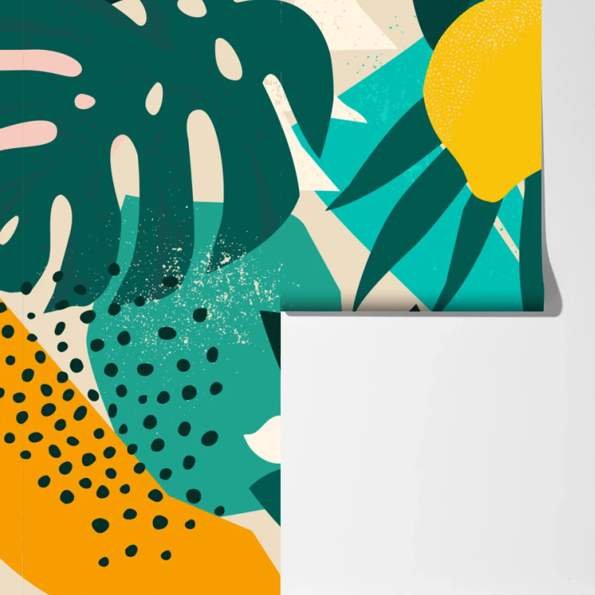 Fototapeta tropikalny wzór z liśćmi i cytrynami Fototapeta tropikalny wzór z liśćmi i cytrynami