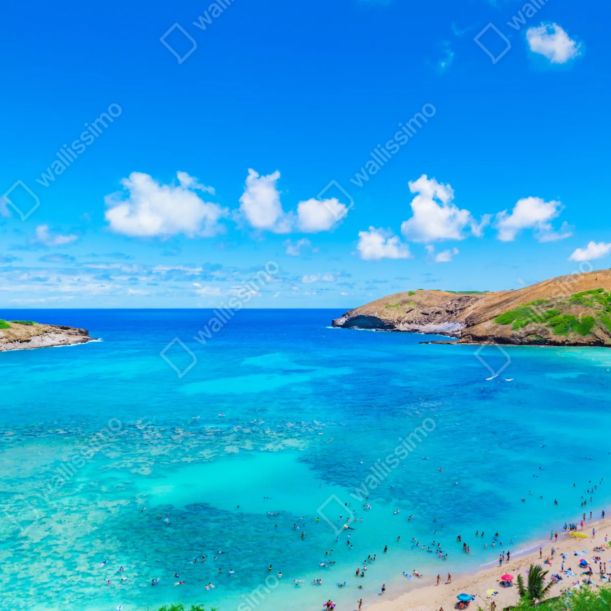 Leinwandbild tropische türkisfarbene bucht panorama Leinwandbild tropische türkisfarbene bucht panorama