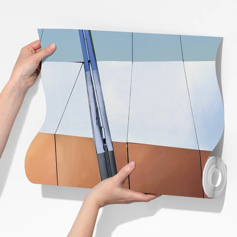 Fototapete irisierende moderne fassade aus paneelen Fototapete irisierende moderne fassade aus paneelen