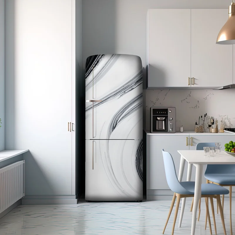 Kühlschrankaufkleber monochromer marmorswirbel