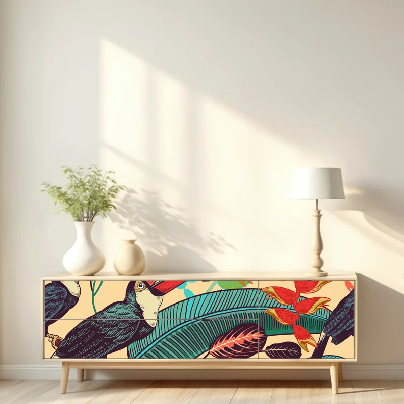 Repositionierbarer Aufkleber tropisches tukanparadies Repositionierbarer Aufkleber tropisches tukanparadies