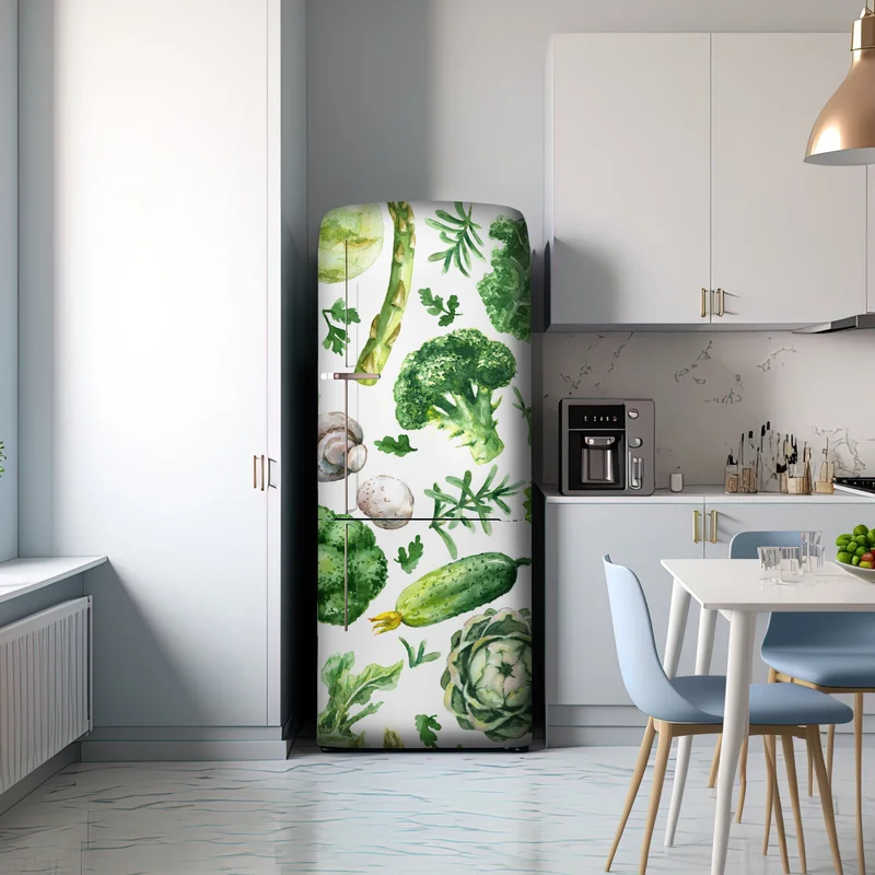 Kühlschrankaufkleber aquarellmuster grünes gemüse