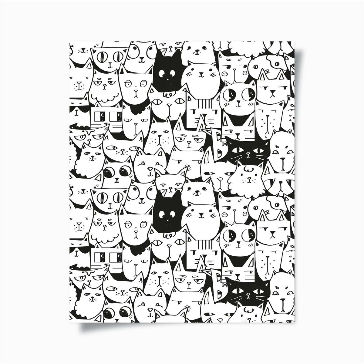 Poster verspieltes katzenmuster • Poster bei Wallnifity® Poster verspieltes katzenmuster • Poster bei Wallnifity®