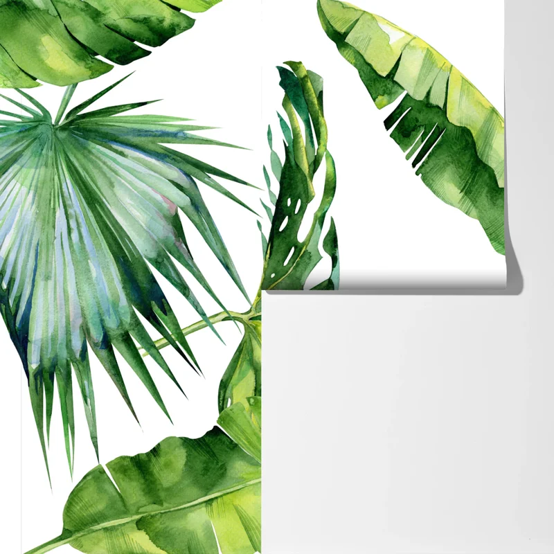 Fototapete tropisches aquarell palmblätter design Fototapete tropisches aquarell palmblätter design