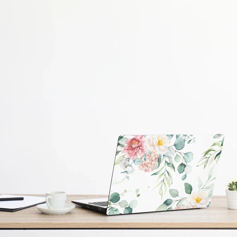 Naklejka na laptopa delikatny akwarelowy bukiet kwiatów Naklejka na laptopa delikatny akwarelowy bukiet kwiatów