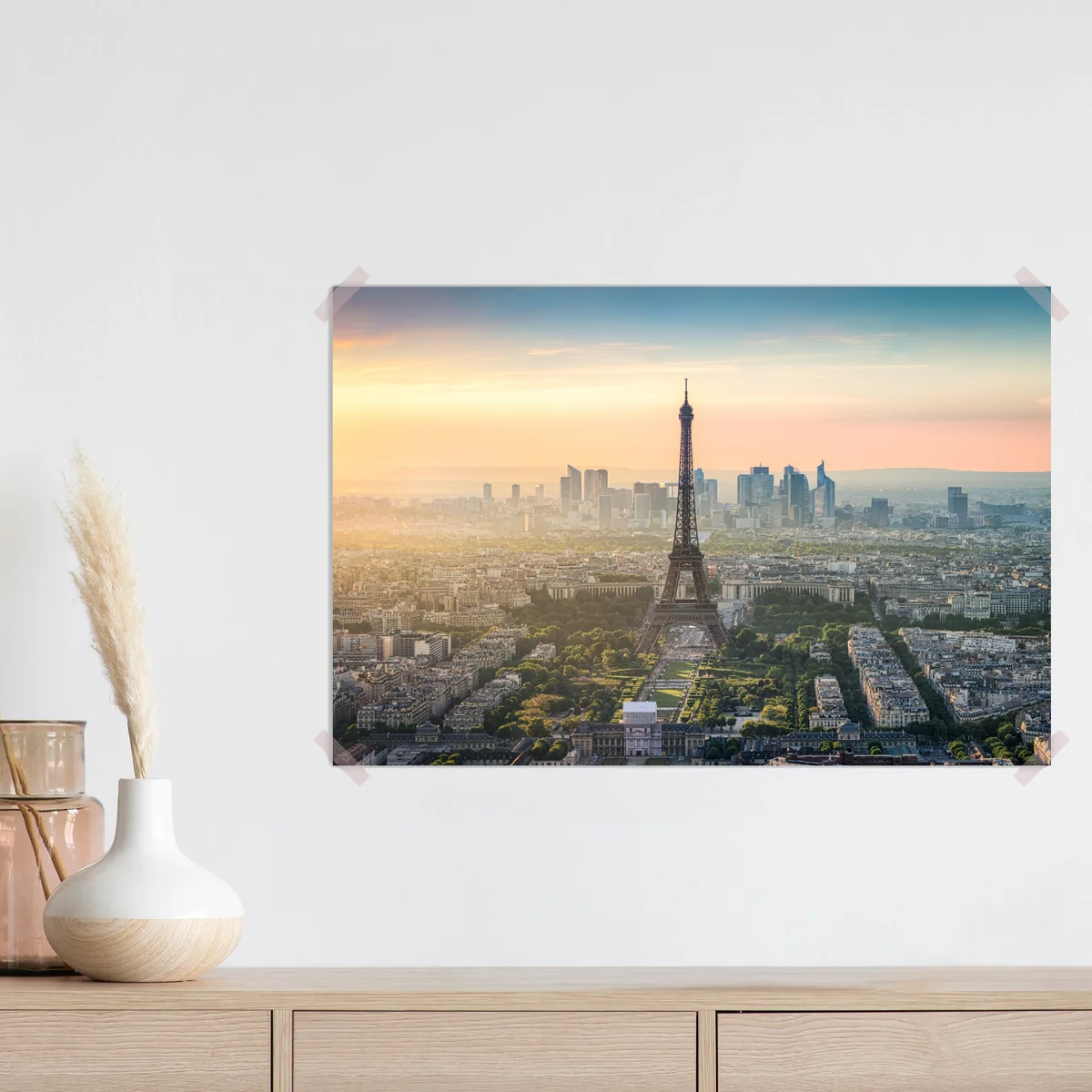 Poster Paris stadtbild bei sonnenuntergang mit dem Eiffelturm Poster Paris stadtbild bei sonnenuntergang mit dem Eiffelturm