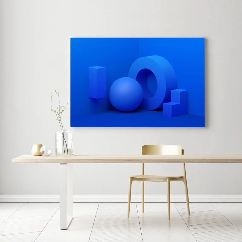 Leinwandbild blaue geometrische 3d-komposition Leinwandbild blaue geometrische 3d-komposition