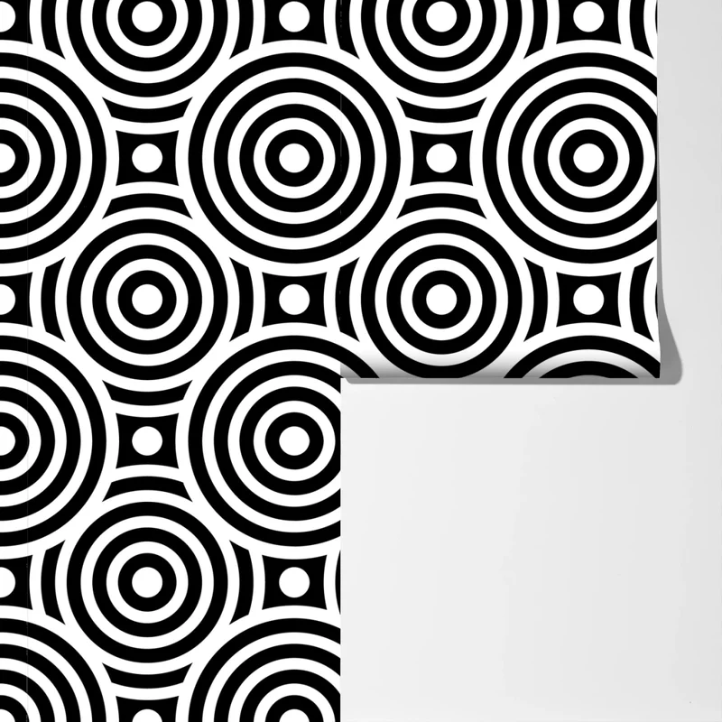 Fototapete schwarz-weiß muster aus konzentrischen kreisen Fototapete schwarz-weiß muster aus konzentrischen kreisen