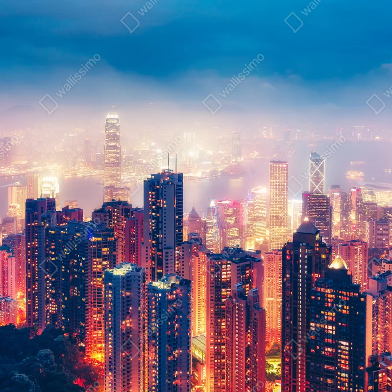 Leinwandbild Hongkong nächtliche skyline vom Victoria Peak Leinwandbild Hongkong nächtliche skyline vom Victoria Peak