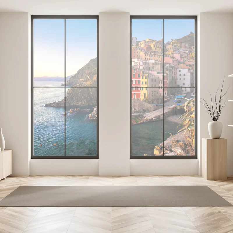 Fensteraufkleber sonnenuntergang über Riomaggiore, Cinque Terre