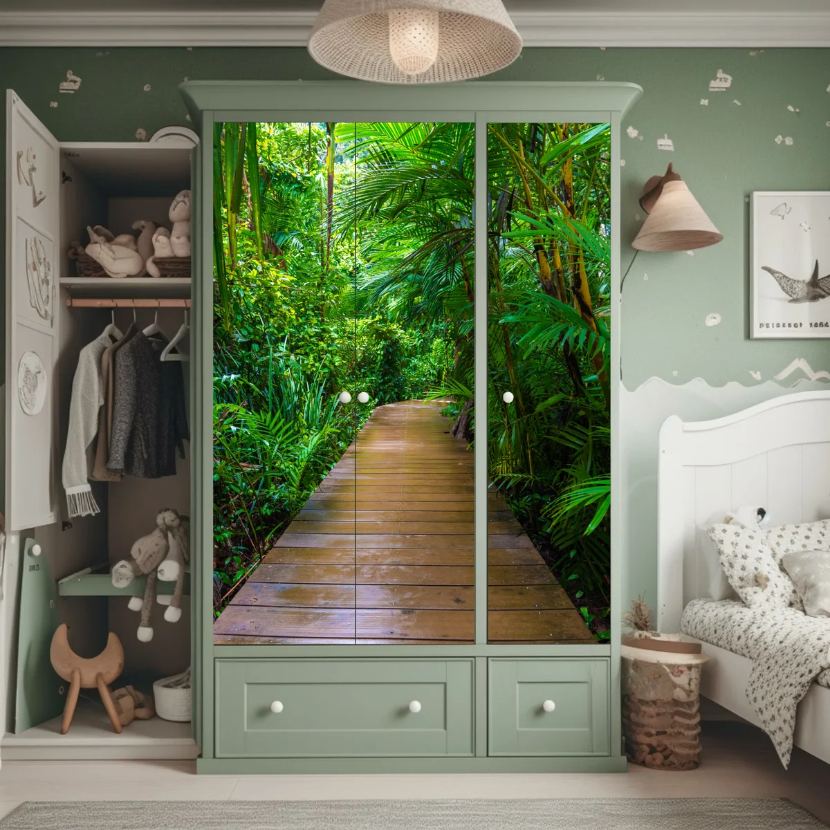 Schrankaufkleber mangrovensteg durch üppigen grünen dschungel Schrankaufkleber mangrovensteg durch üppigen grünen dschungel