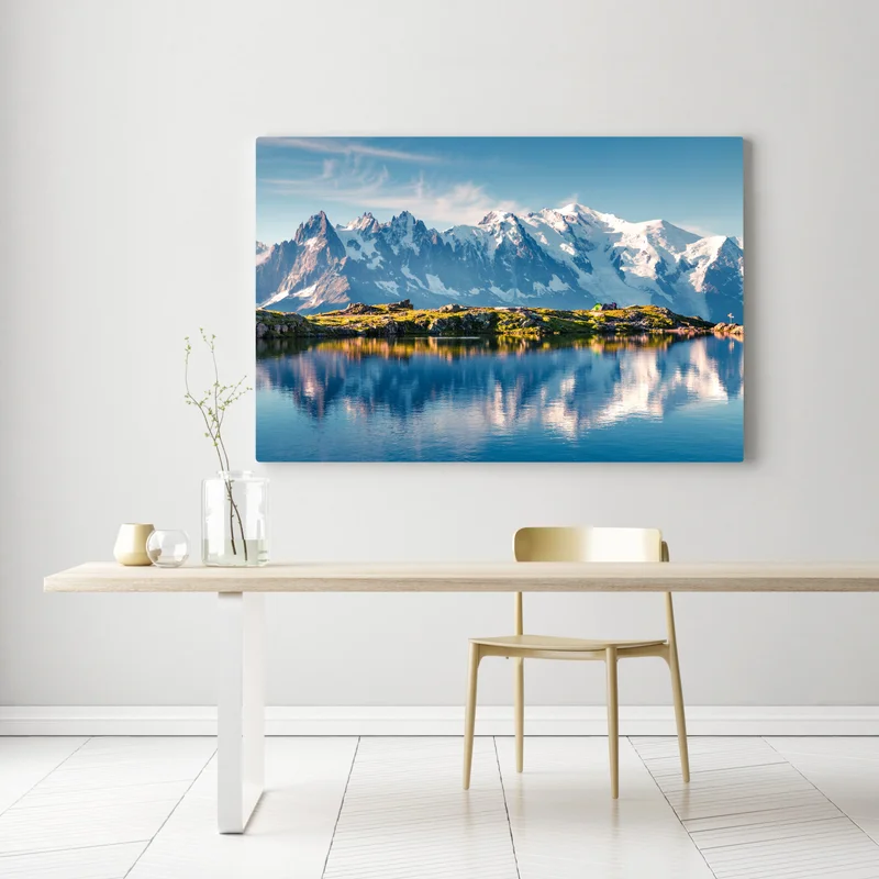 Leinwandbild panorama von Mont Blanc über dem Lac Blanc Leinwandbild panorama von Mont Blanc über dem Lac Blanc