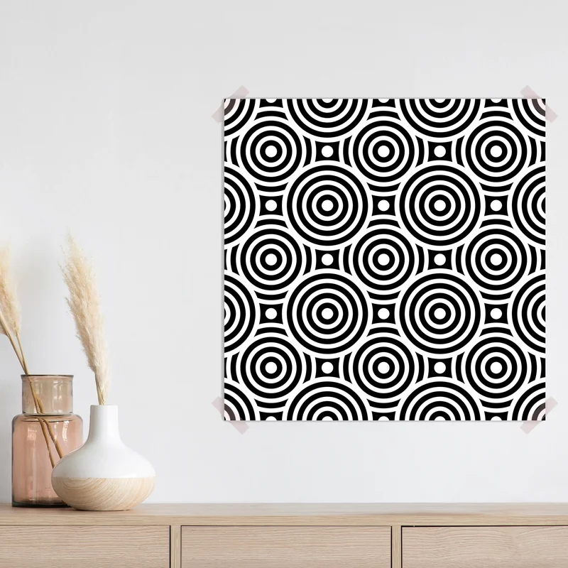 Poster schwarz-weiß muster aus konzentrischen kreisen Poster schwarz-weiß muster aus konzentrischen kreisen