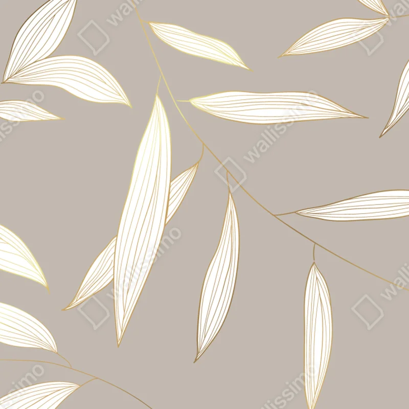 Fensteraufkleber zarte goldumrandete blätter auf beigem hintergrund Fensteraufkleber zarte goldumrandete blätter auf beigem hintergrund