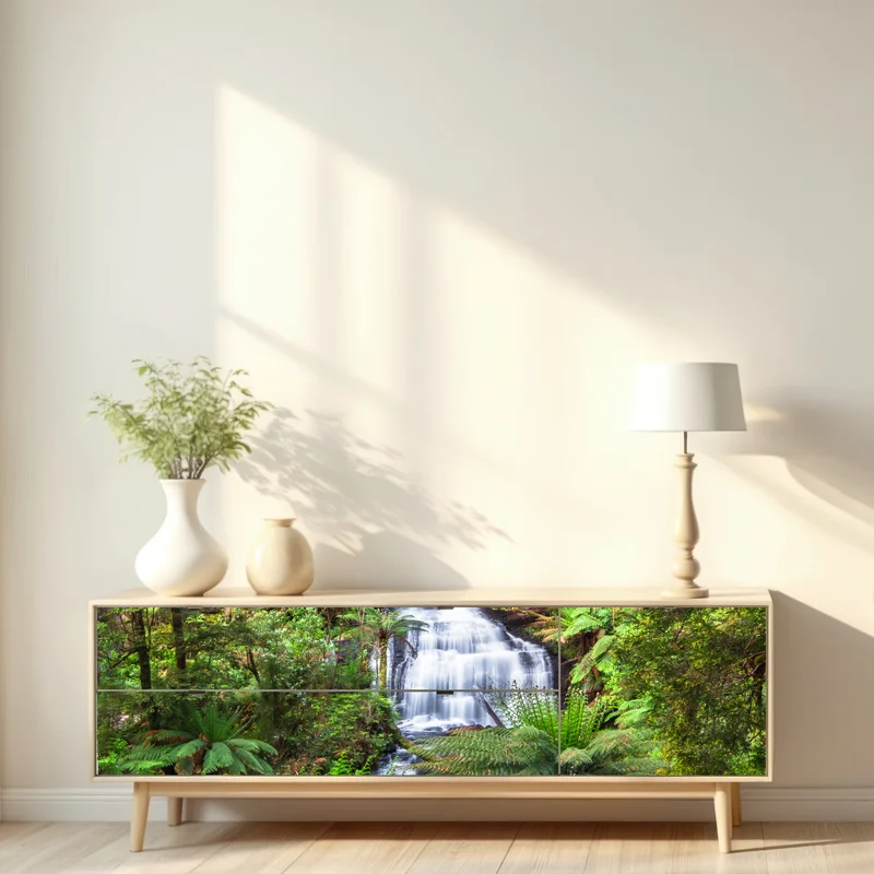 Repositionierbarer Aufkleber Triplet Falls wasserfall im Great Otway National Park