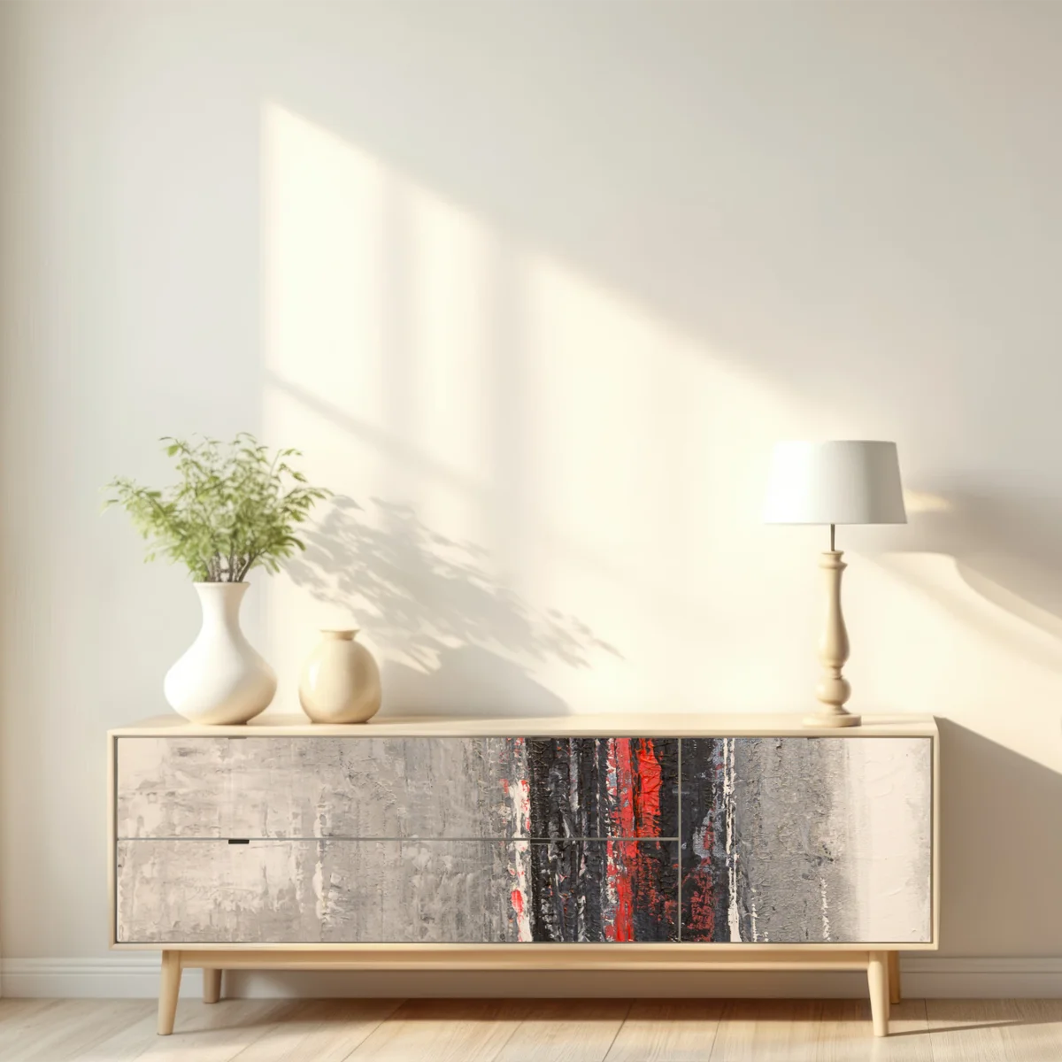 Repositionierbarer Aufkleber strukturierte abstraktion mit rotem akzent Repositionierbarer Aufkleber strukturierte abstraktion mit rotem akzent