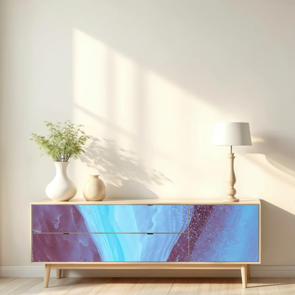 Repositionierbarer Aufkleber ätherisches türkis-rosa marmormuster Repositionierbarer Aufkleber ätherisches türkis-rosa marmormuster