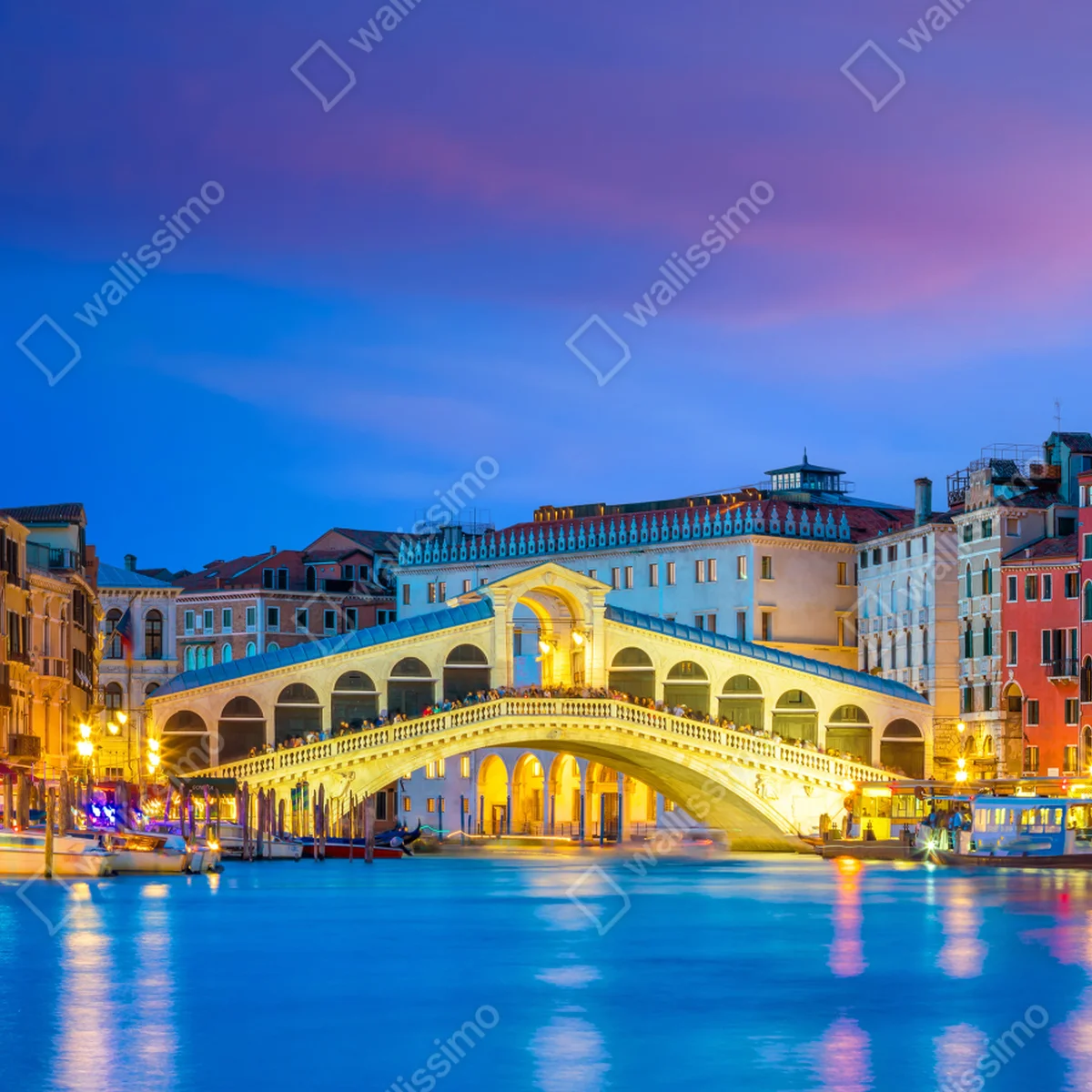 Fototapete Rialto brücke bei dämmerung, Venedig Fototapete Rialto brücke bei dämmerung, Venedig