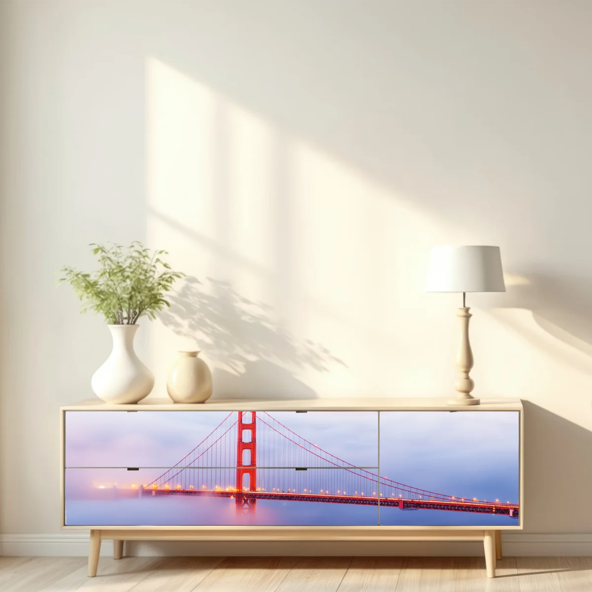 Repositionierbarer Aufkleber Golden Gate brücke im nebel Repositionierbarer Aufkleber Golden Gate brücke im nebel