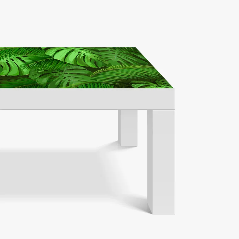 Tischaufkleber und Schreibtischaufkleber üppige tropische monstera- und palmenblätter