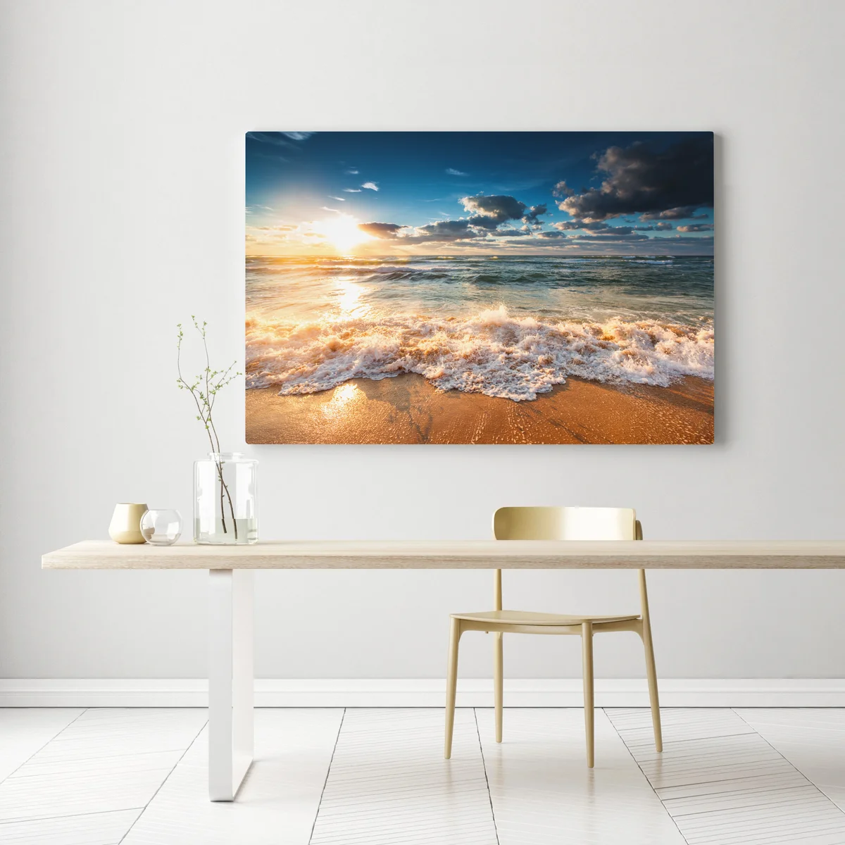 Leinwandbild goldener sonnenaufgang über dem meer Leinwandbild goldener sonnenaufgang über dem meer