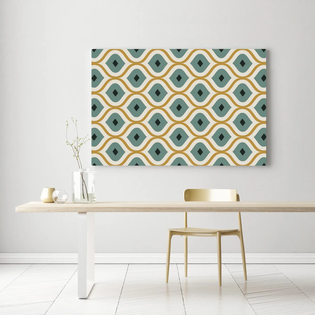 Leinwandbild türkis-goldenes geometrisches ornament Leinwandbild türkis-goldenes geometrisches ornament